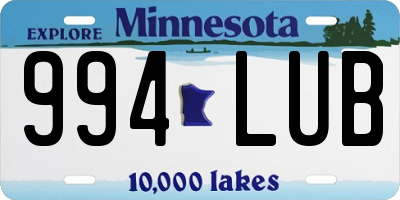 MN license plate 994LUB