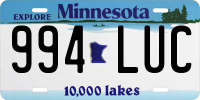 MN license plate 994LUC