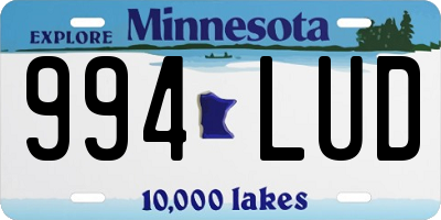 MN license plate 994LUD