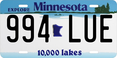 MN license plate 994LUE