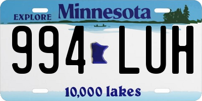MN license plate 994LUH