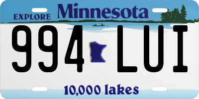 MN license plate 994LUI