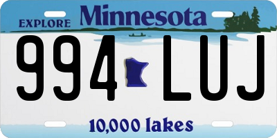 MN license plate 994LUJ