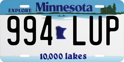 MN license plate 994LUP