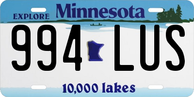 MN license plate 994LUS