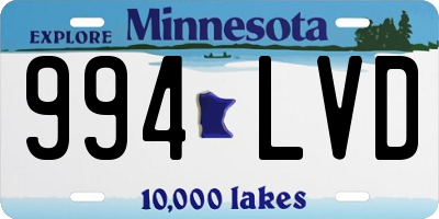 MN license plate 994LVD