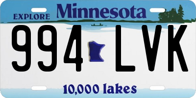 MN license plate 994LVK