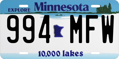 MN license plate 994MFW