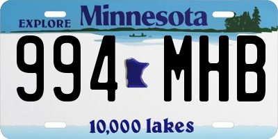 MN license plate 994MHB