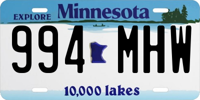 MN license plate 994MHW