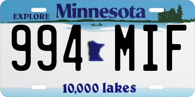 MN license plate 994MIF