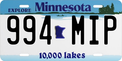 MN license plate 994MIP