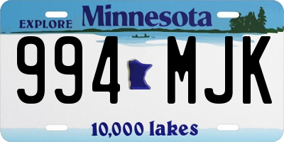 MN license plate 994MJK