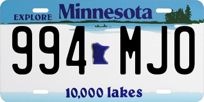 MN license plate 994MJO