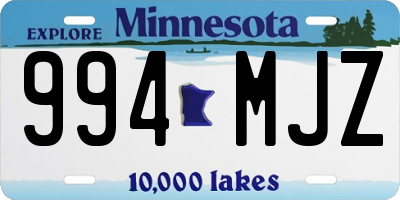 MN license plate 994MJZ