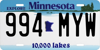 MN license plate 994MYW