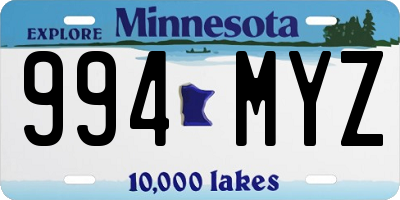 MN license plate 994MYZ
