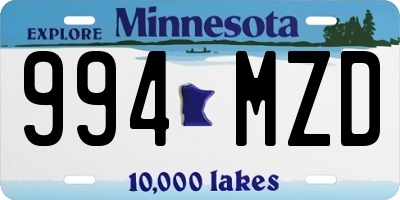 MN license plate 994MZD