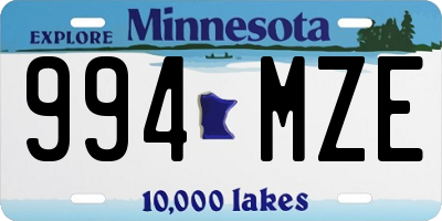 MN license plate 994MZE