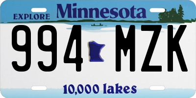 MN license plate 994MZK