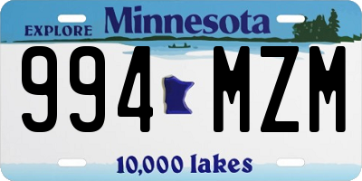MN license plate 994MZM