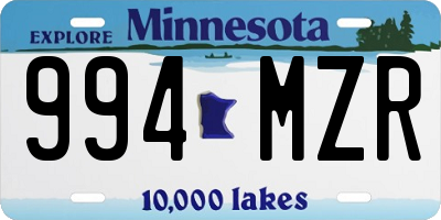 MN license plate 994MZR