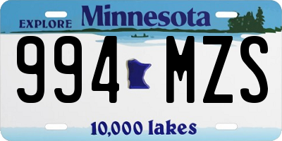 MN license plate 994MZS