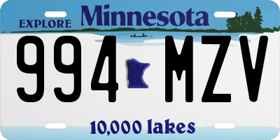 MN license plate 994MZV