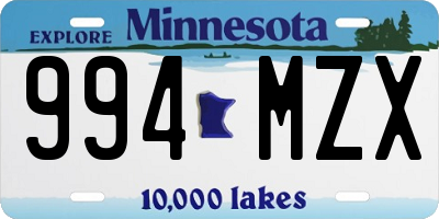 MN license plate 994MZX
