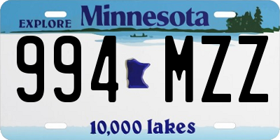 MN license plate 994MZZ