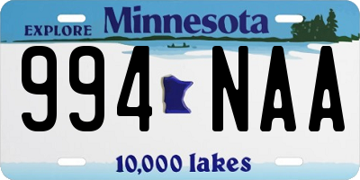 MN license plate 994NAA