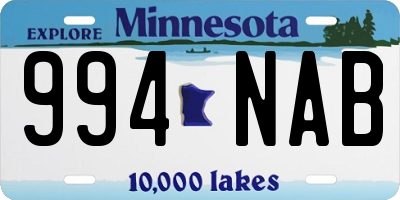 MN license plate 994NAB