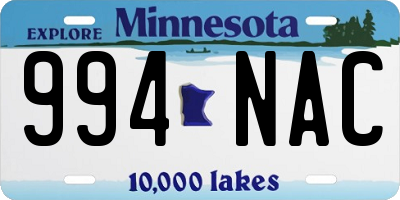 MN license plate 994NAC