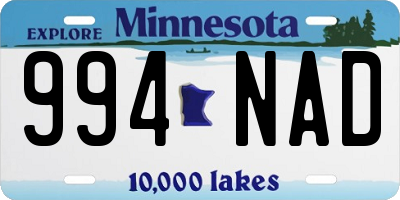 MN license plate 994NAD