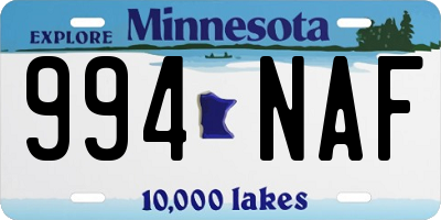 MN license plate 994NAF