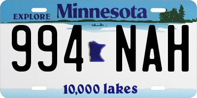 MN license plate 994NAH