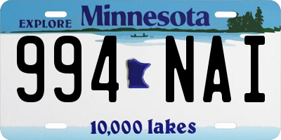 MN license plate 994NAI