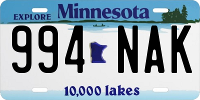 MN license plate 994NAK