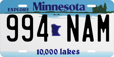MN license plate 994NAM