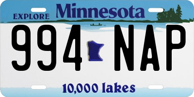 MN license plate 994NAP