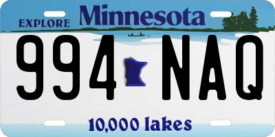 MN license plate 994NAQ