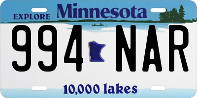 MN license plate 994NAR