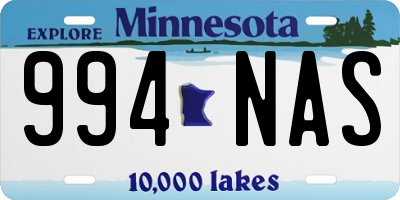 MN license plate 994NAS