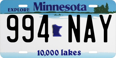 MN license plate 994NAY