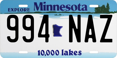 MN license plate 994NAZ