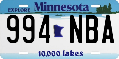 MN license plate 994NBA
