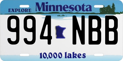 MN license plate 994NBB