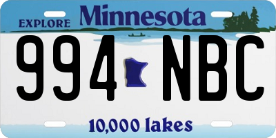 MN license plate 994NBC