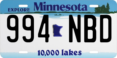 MN license plate 994NBD