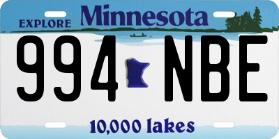 MN license plate 994NBE